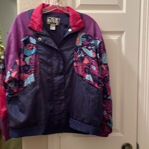 VTG Sunterra Lady multicolor parachute windbreaker jacket 1X